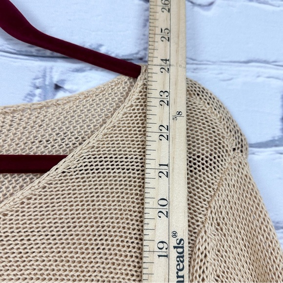 Vtg J Jill Open Knit Sweater Cream Small Petite Cotton Crochet Coastal Beachy - Picture 7 of 10